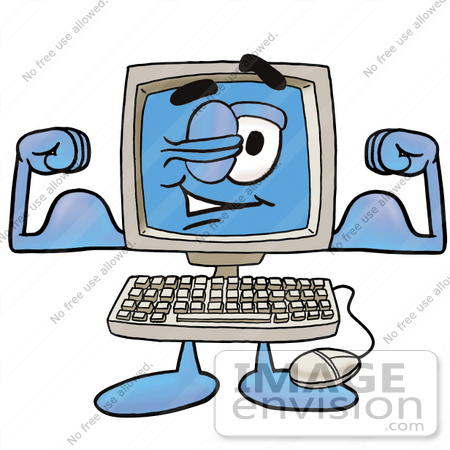  Free Cartoon Styled Clip Art Graphic Of A Desktop Computer Cartoon    