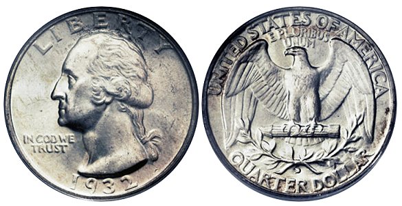 Front And Back Of Regular Us Quarters  1932 1998