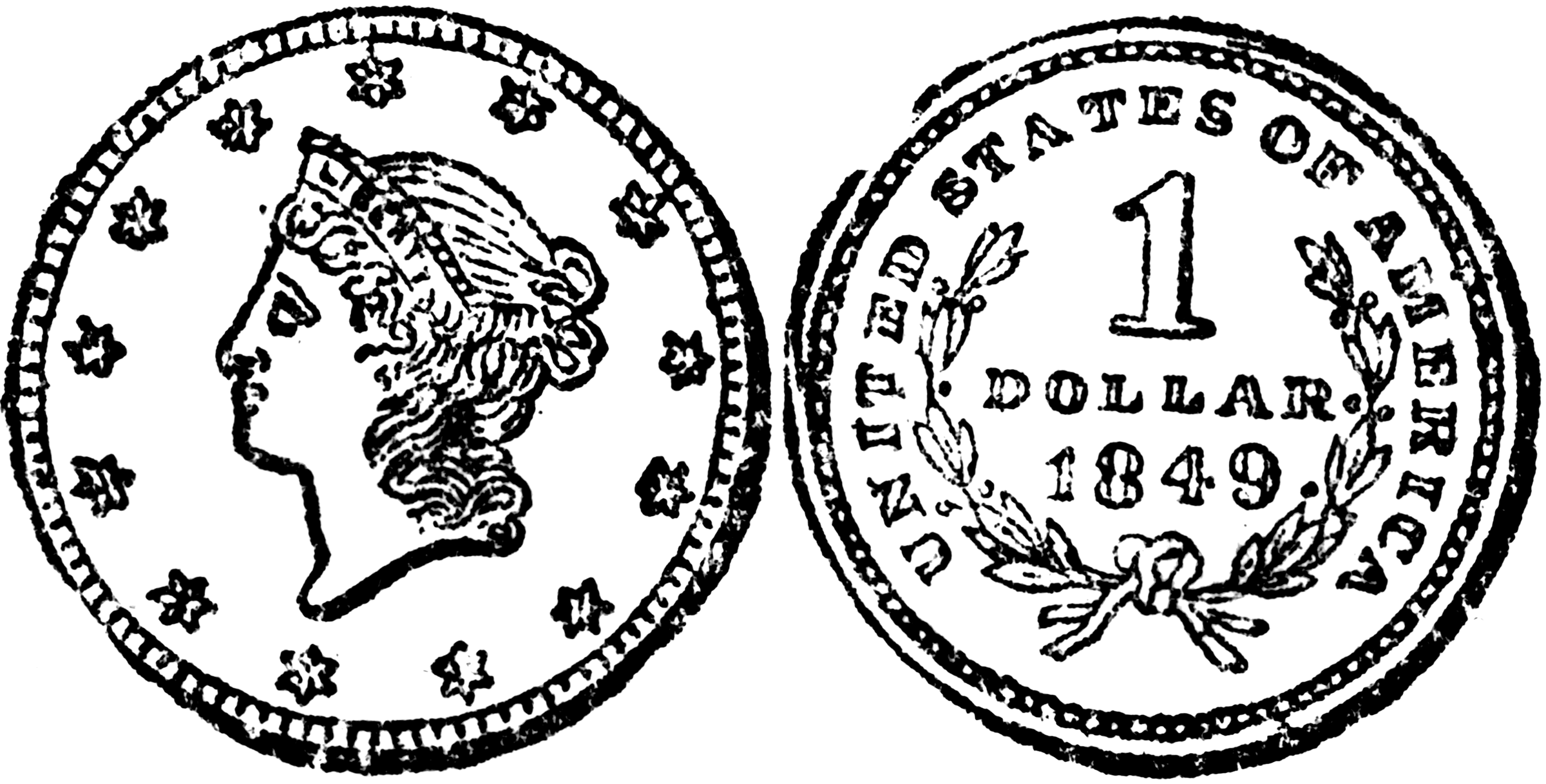 Gold Quarter Eagle Coin 1796   Clipart Etc