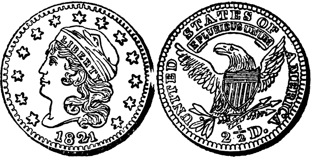 Gold Quarter Eagle Coin 1803   Clipart Etc