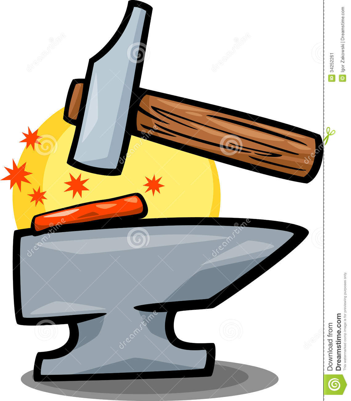 Hammer And Anvil Clip Art Cartoon Stock Image   Image  34252261