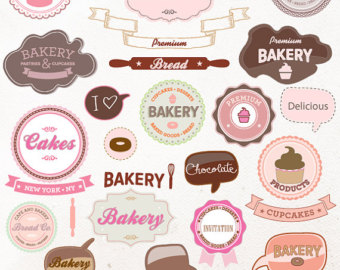 Instant Download Cute Bakery Labels Frames Clipart Flourish Decorative