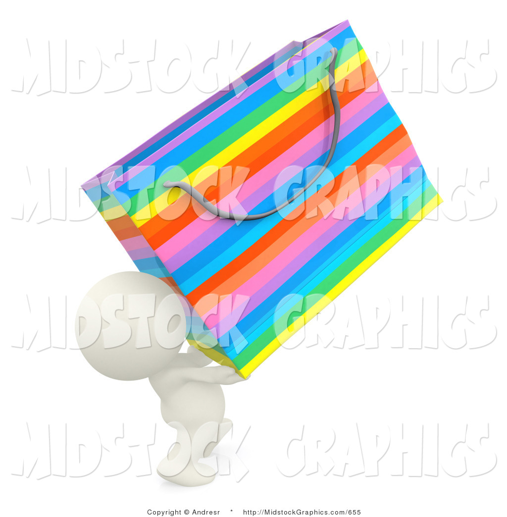 Larger Preview  Clip Art Of A 3d Teeny Person With A Rainbow Colored