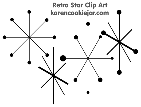 Retro Star Clipart   Karen Cookie Jar