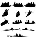 Rowing Silhouettes Collection   Set Of Rowing Silhouettes   