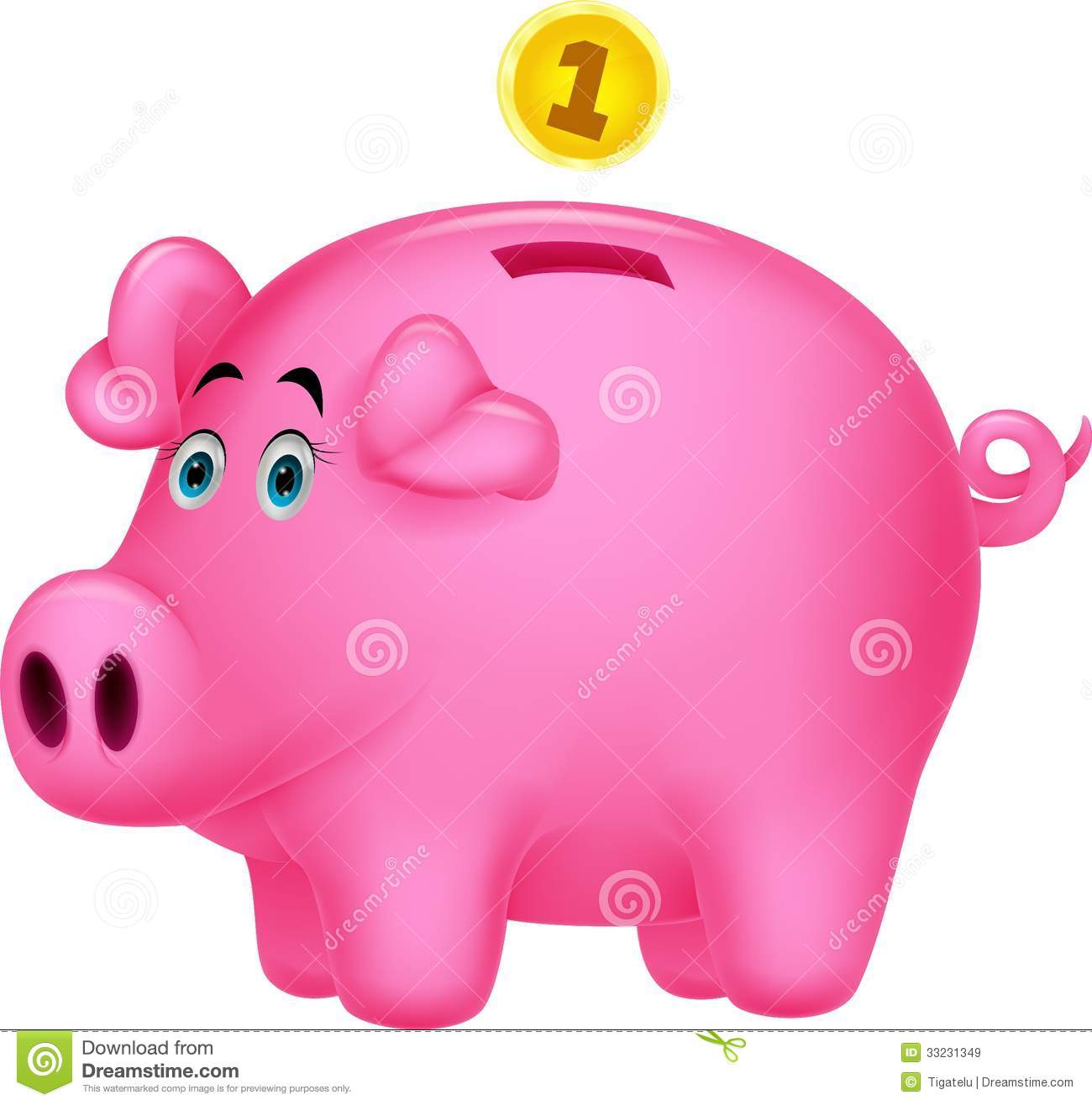 Royalty Free Stock Images  Piggy Bank Cartoon