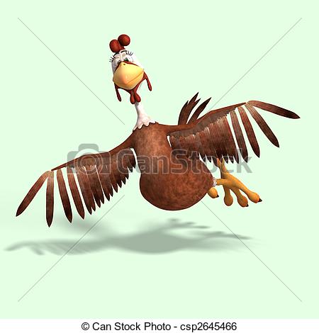 Stock Illustration Of Crazy Cartoon Chicken   Sweet Toon Chicken With