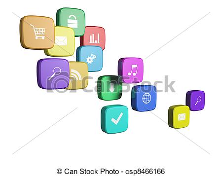 Stock Illustration   Software Concept  Cloud Of Program Icons Isolated