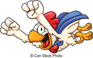 Super Chicken   Cartoon Super Chicken Flying Vector Clip Art