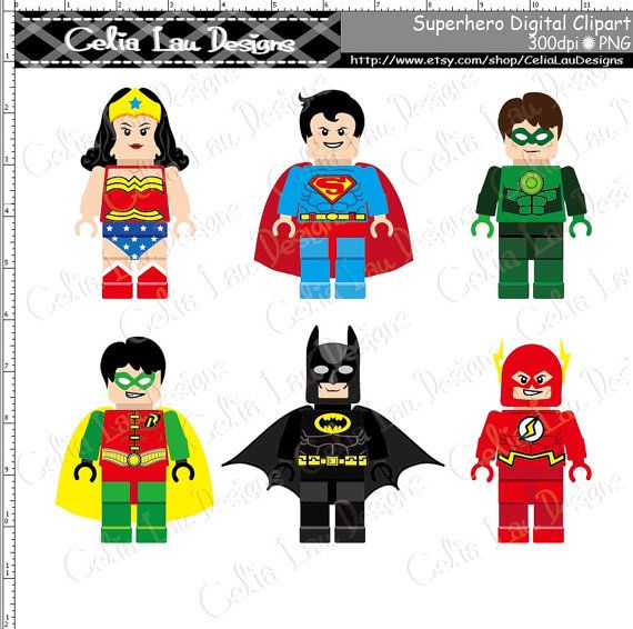 Super Hero Clipart Cute Superhero Lego Clip Art By Celialaudesigns  5