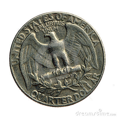 Us Quarter Coin On The Eagle Side