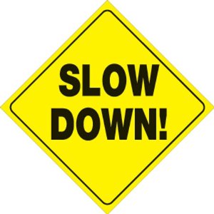 Yellow Plastic Reflective Sign 12   Slow Down