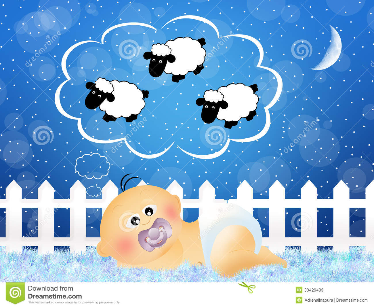 Baby Counting Sheep Stock Photos   Image  33429403