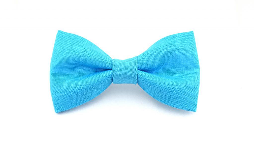 Boys Peacock Blue Clip On Cotton Bow Tie