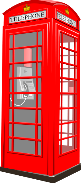 British Phone Booth 2 Clipart Medium Size