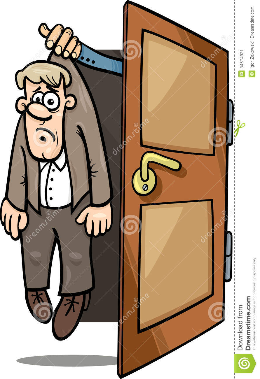 Cartoon Concept Illustration Of Unhappy Fired Or Dismissed Man