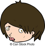 Cartoon Female Face With Raised Eyebrow Vector Illustration