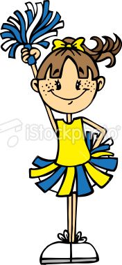 Clip Art Cheerleader   Cheerleader   Yellow   Blue Royalty Free Stock