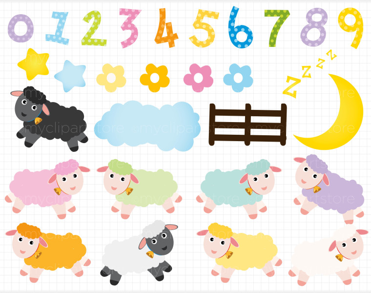 Clip Art   Counting Sheep Clipart   My Clip Art Store