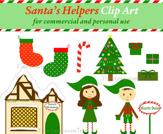 Clip Art Santa S Workshop Elves Elf Christmas Tree North Pole