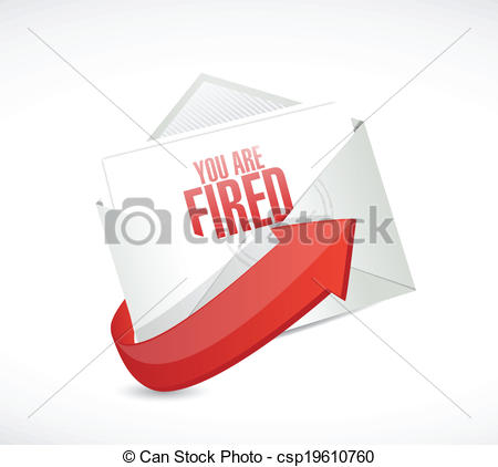 Clip Art Vector Of You Are Fired Message Mail Illustration Design Over