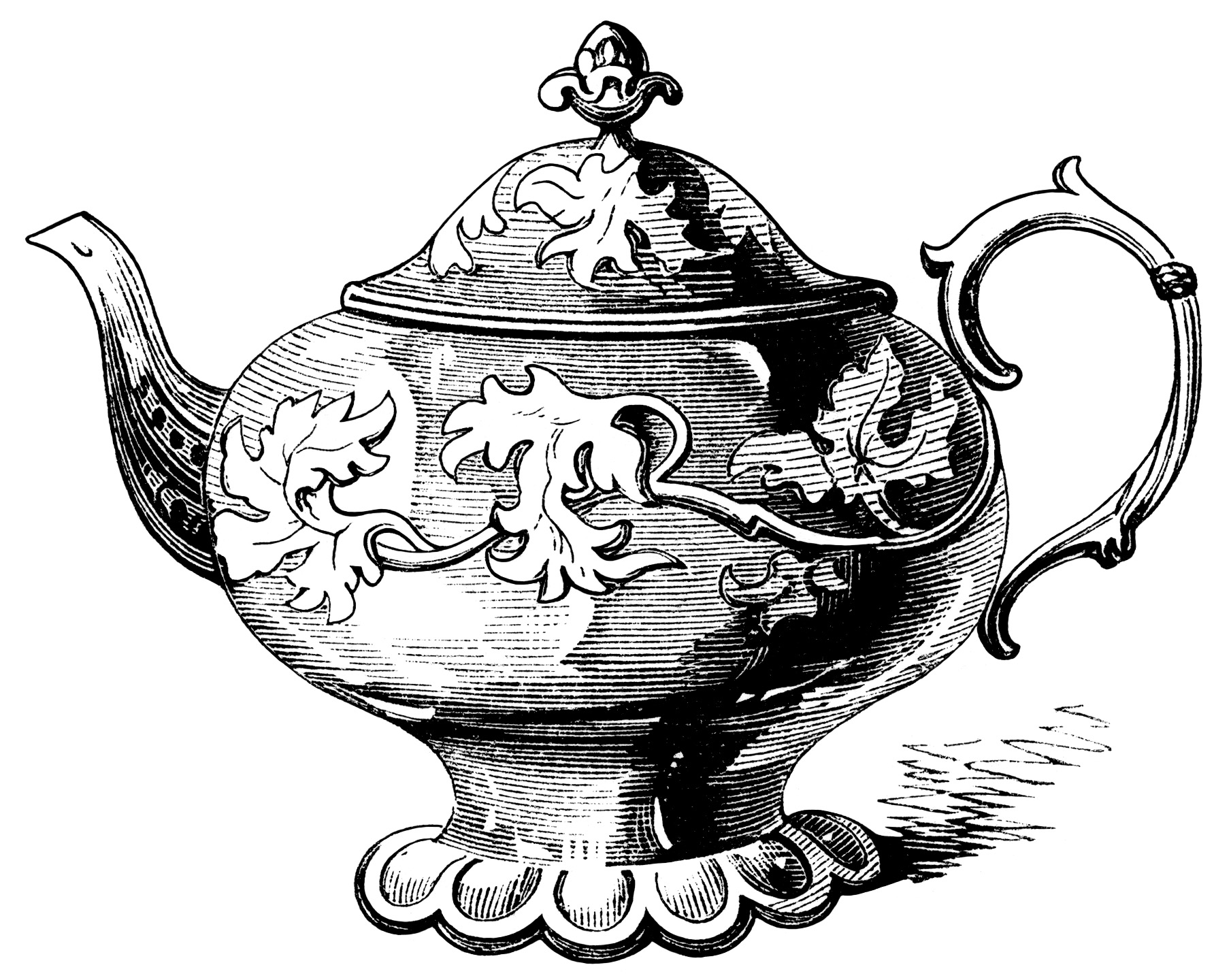 Elegant Tea Pots   Free Victorian Clip Art   Old Design Shop Blog