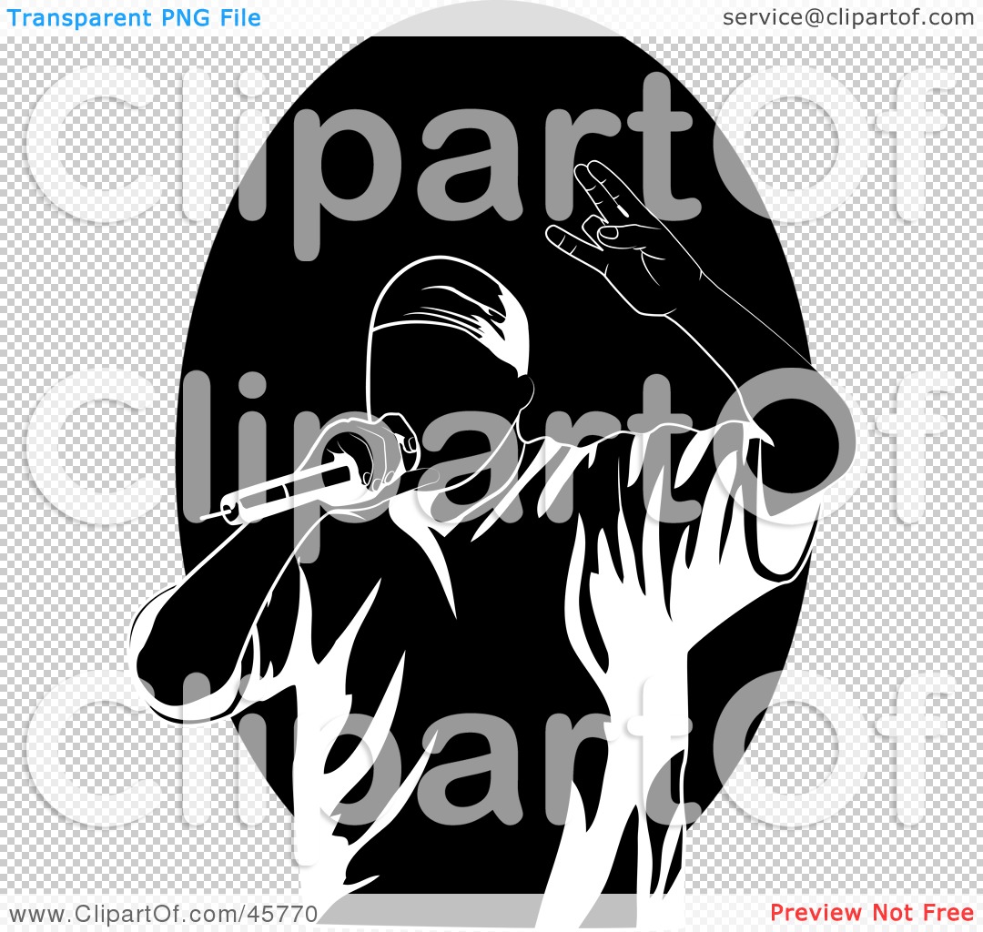 Free  Rf  Clipart Illustration Of A Performing Male Rapper Or Hip