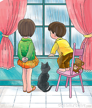 Inside And Outside Clipart Rain Means No Play Outside     
