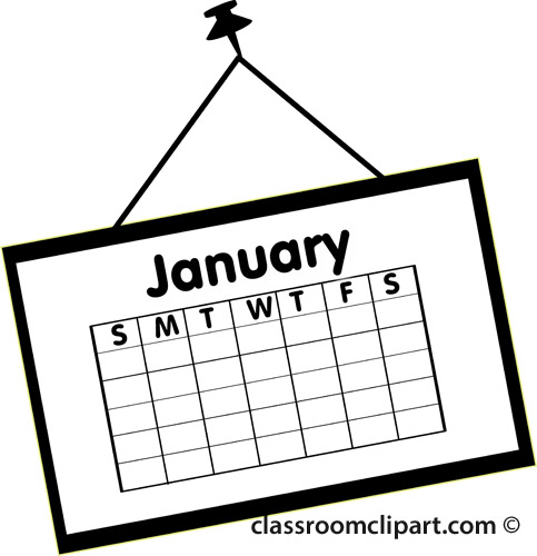 January Calendar Clip Art Calendar