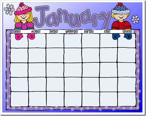 January Calendar Clip Art Calendar On The Promethean