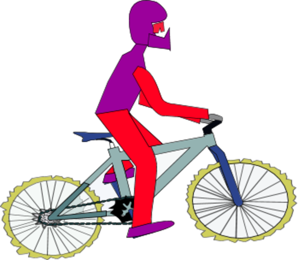 Man Bicycle Bike Flat Tire Vector Clip Art