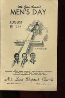 Mt Zion Annual Mens Day Program 1973 Bellevue