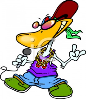 Rapper Duck Doing Hip Hop Music With A Microphone Clipart Image Jpg