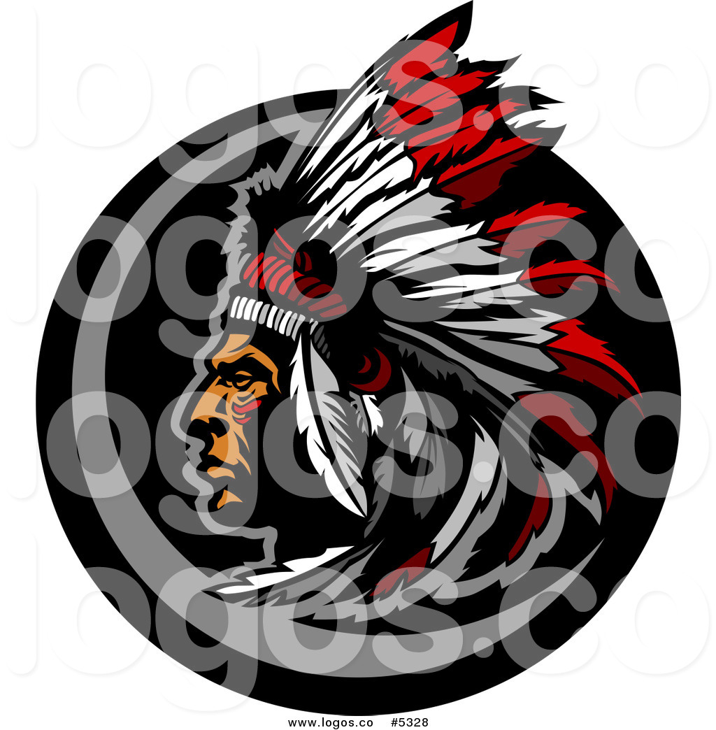 Royalty Free Vector Of A Logo Of A Native American Indian Chief