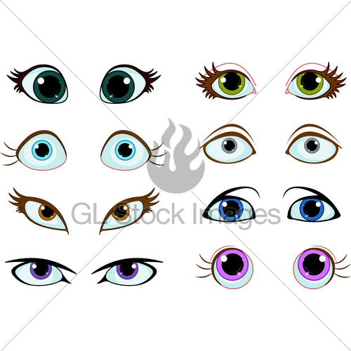 Set Of Cartoon Eyes With Different Expressions