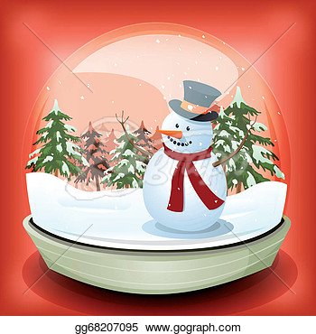 Stock Illustration   Snowman In Winter Snowball  Clip Art Gg68207095