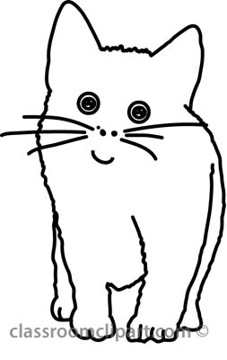 Animals   Cat 327 4a Outline   Classroom Clipart