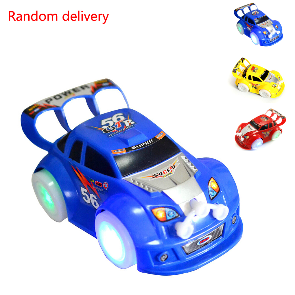 Baby Girls Boys Cartoon Led Light Wheel Music Mini Car Toy Auto Drive