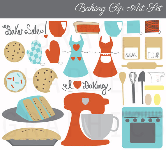 Baking Clip Art Digital Illustration Instant Download Eps Png Small