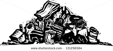Black And White Vector Illustration Of Trash   Stock Vector