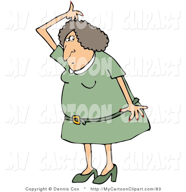 Clip Art Of A Smelly White Woman In A Green Dress And Heels Lifting    