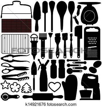 Clip Art Of Cooking Baking Tools K14921676   Search Clipart