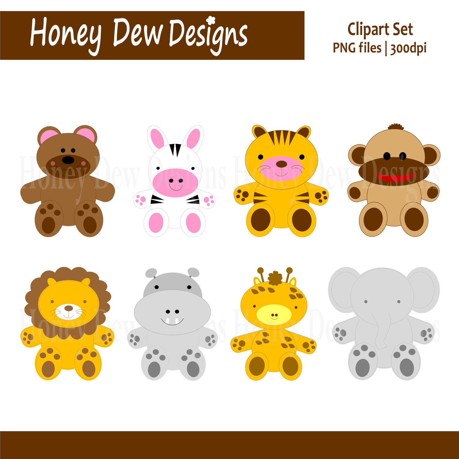 Clipart Package 063 Stuffed Animal Clipart By Honeydewdesign