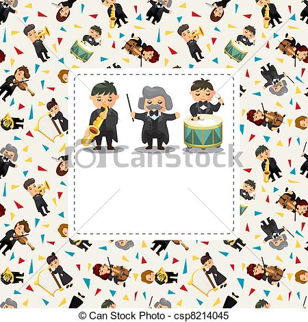 Clipart Vector Of Orchestra Music Player Card Csp8214045   Search Clip