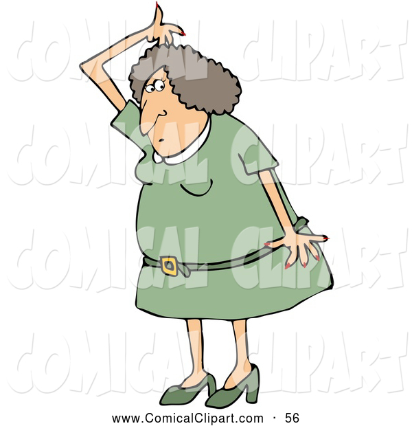 Comical Clip Art Of A Smelly White Woman In A Green Dress And Heels
