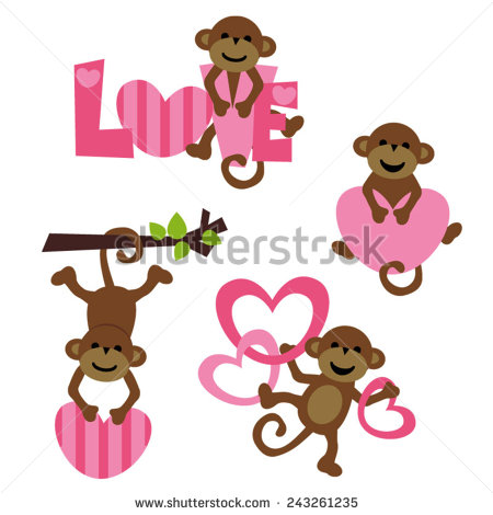 Funny Cute Monkey Stock Vector Clipart Funny Cute Monkey Vector    