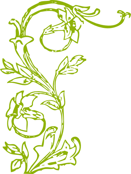 Green Vine And Flowers Clip Art At Clker Com   Vector Clip Art Online    