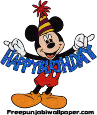 Happy Birthday Animated Mickey Mouse Scrap Punjabi Wallpaper Pictures