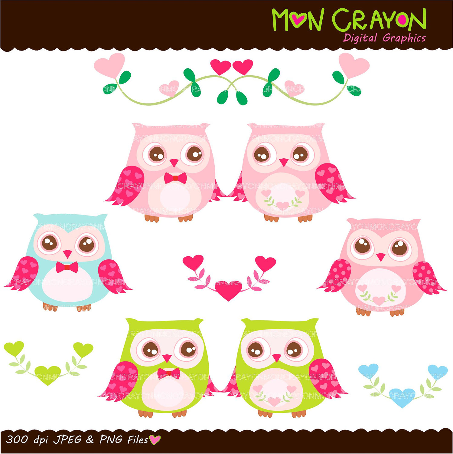 Owl  Owl Clip Art  Instant Download Printable Owl  Pink Owls    