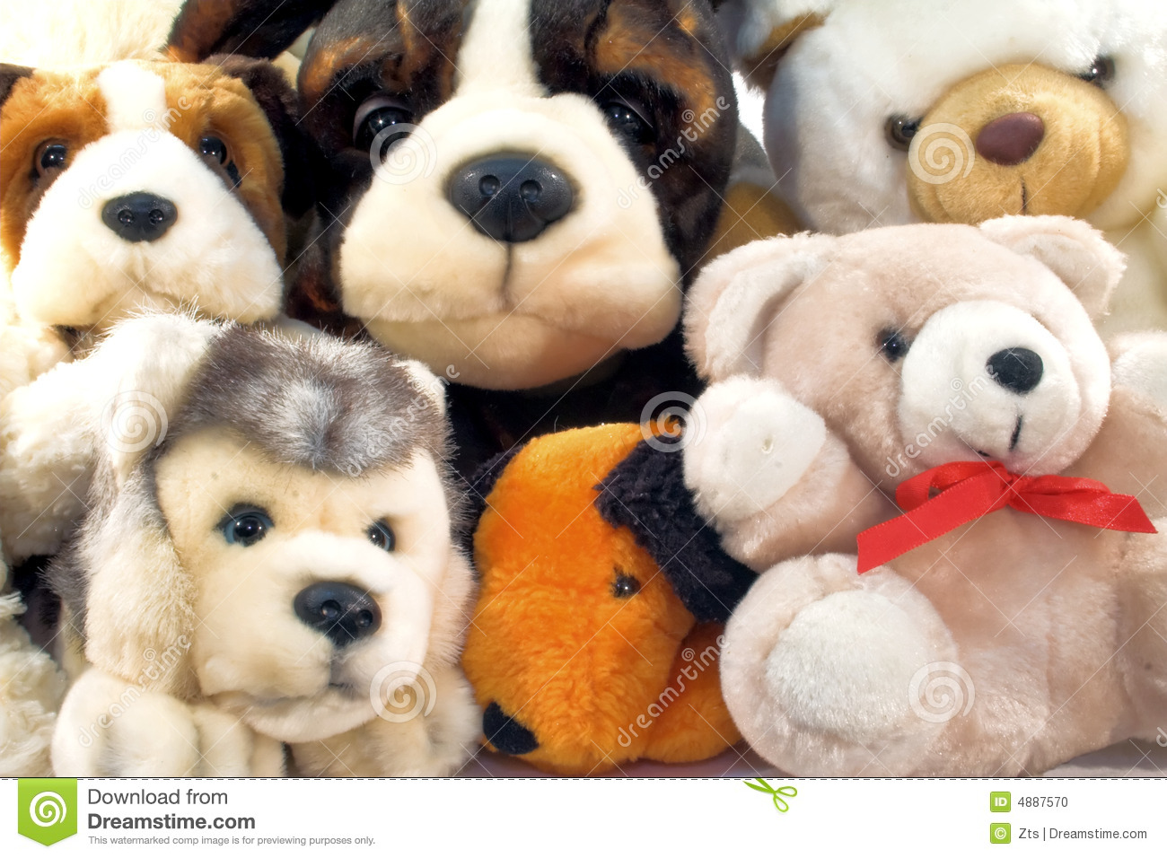 Pile Of Plush Animals Stock Photo   Image  4887570